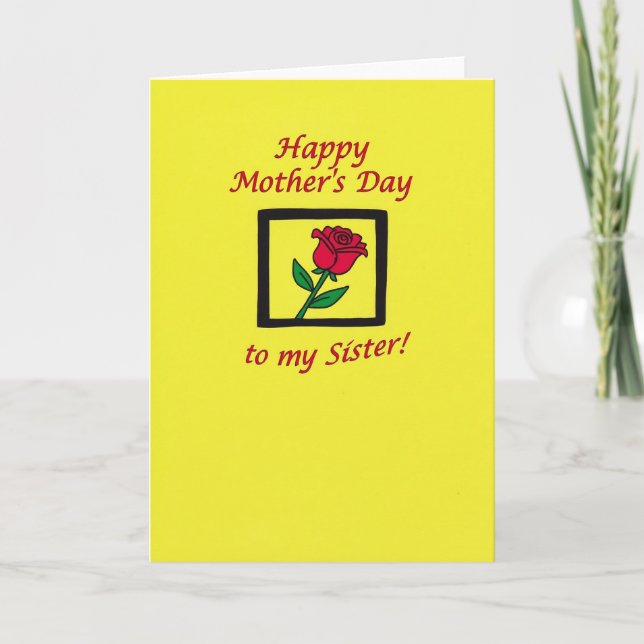 Yellow Graphic Mothers Card (Front)