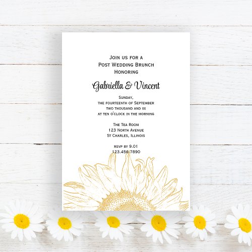 Graphic Sunflower Post Wedding Brunch Invitation