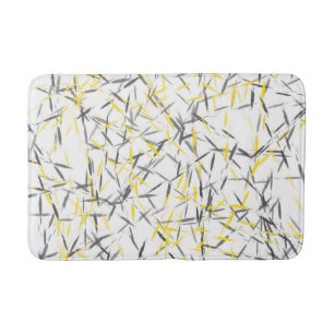 Yellow Gray Abstract Bathroom Mat