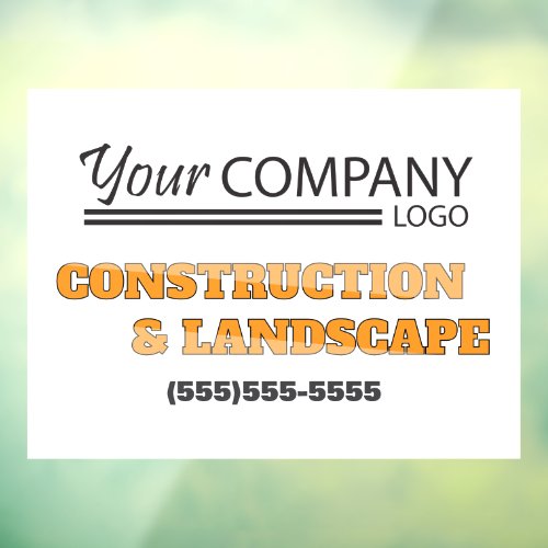Yellow, Gray Advertisement with Logo Window Cling
