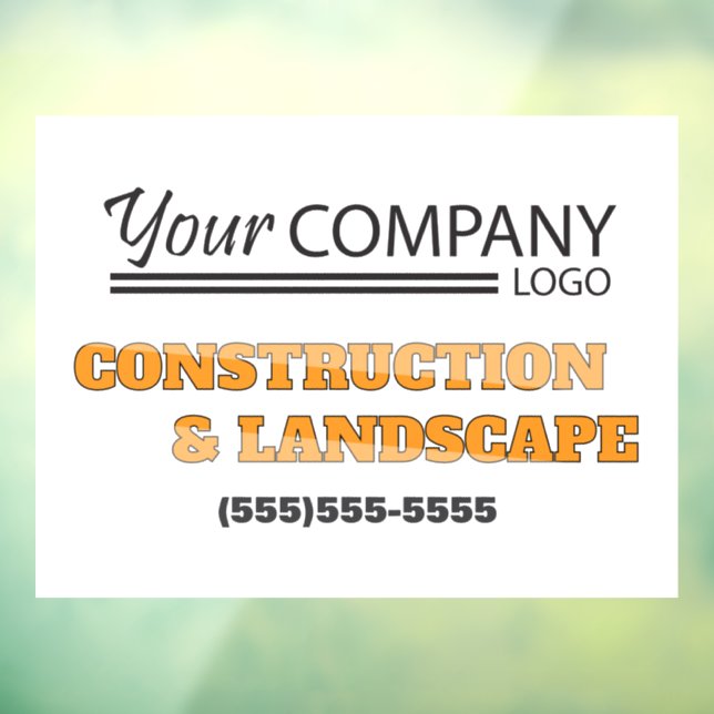 Yellow, Gray Advertisement with Logo Window Cling (Sheet 3)