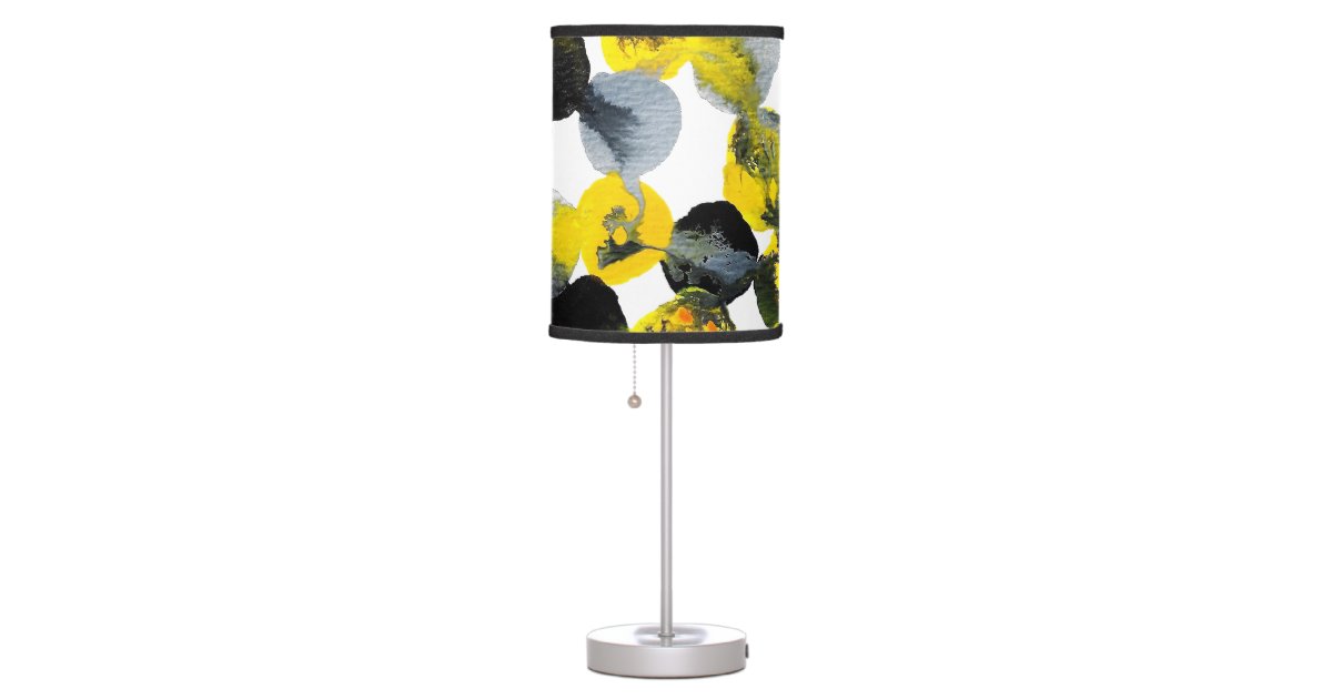 Yellow, Gray and Black Interactions Table Lamp | Zazzle
