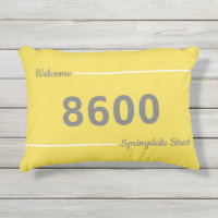 Yellow, Gray and White House Number Street Address