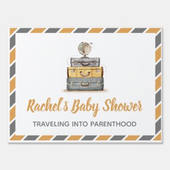 Yellow Gray Baby Shower Gender Neutral Sign by LaurEvansDesign at Zazzle
