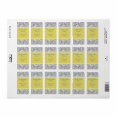 yellow gray Baroque Wedding Label (Full Sheet)