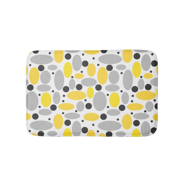 yellow gray bean retro pattern for home decor bath mat (Front)
