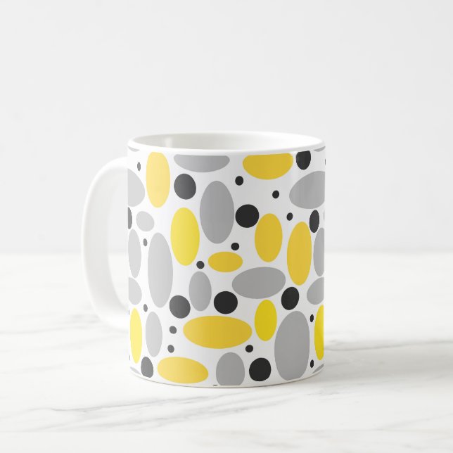 yellow gray bean retro pattern for home decor coffee mug (Front Left)