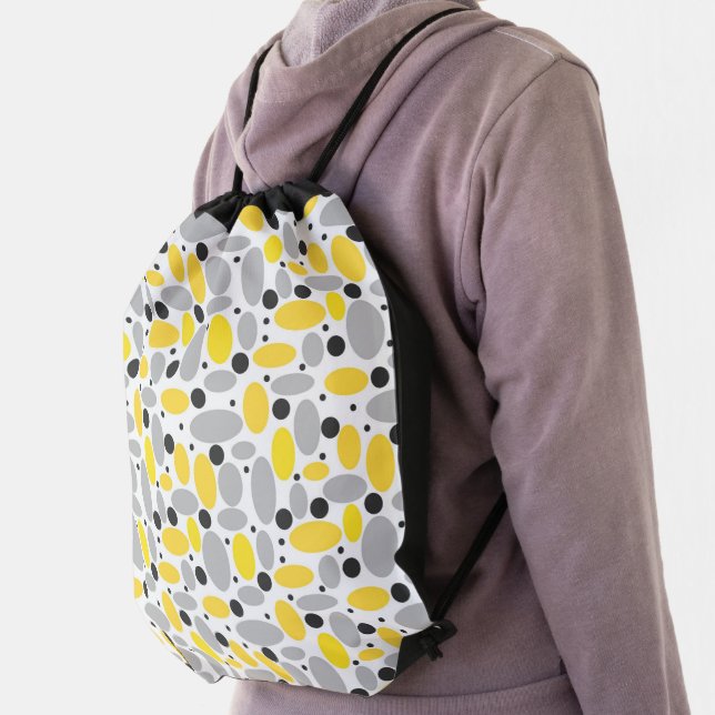 yellow gray bean retro pattern for home decor drawstring bag (Insitu)