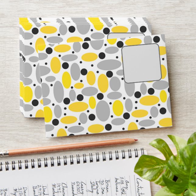 yellow gray bean retro pattern for home decor envelope (Stacked)