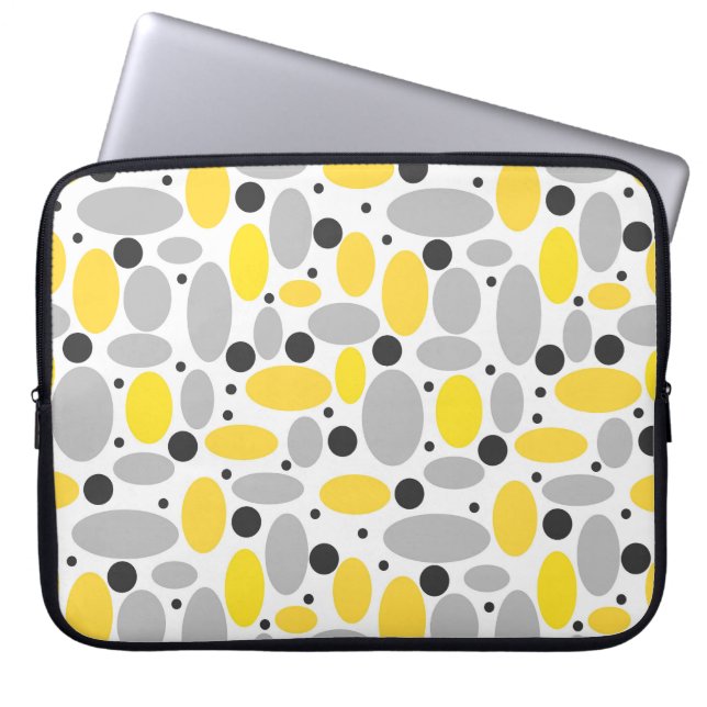 yellow gray bean retro pattern for home decor laptop sleeve (Front)