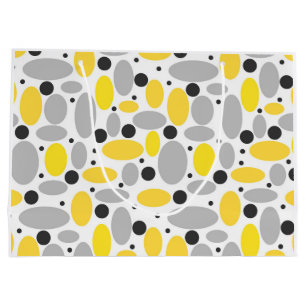 yellow gray bean retro pattern for home decor large gift bag