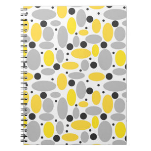 yellow gray bean retro pattern for home decor notebook