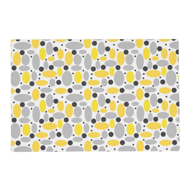 yellow gray bean retro pattern for home decor placemat (Front)