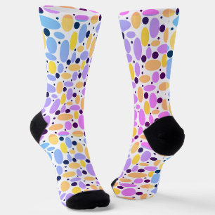 yellow gray bean retro pattern for home decor socks