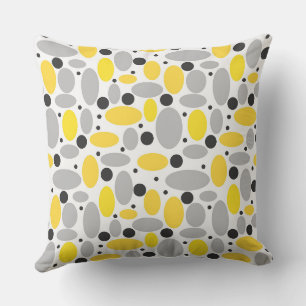 yellow gray bean retro pattern for home decor throw pillow