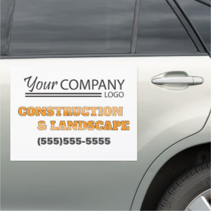 Yellow, Gray Business Decal Sign with Logo