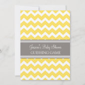 Yellow Gray Chevron Baby Shower Guessing Game (Front)