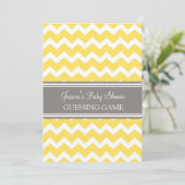Yellow Gray Chevron Baby Shower Guessing Game (Standing Front)