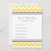 Yellow Gray Chevron Baby Shower Guessing Game (Back)