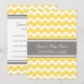 Yellow Gray Chevron Baby Shower Guessing Game (Front/Back)