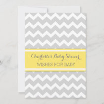 Yellow Gray Chevron Baby Shower Note to Baby Advice Card