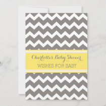Yellow Gray Chevron Baby Shower Note to Baby Advice Card