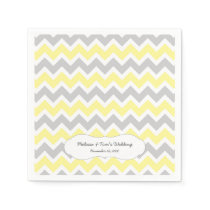 Yellow Gray Chevron Decor / your own wording Napkins