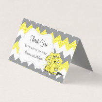 Yellow & Gray Chevron Elephant | Candy Toppers Business Card