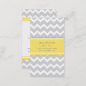 Yellow Gray Chevron Retro Business Cards (Front/Back)