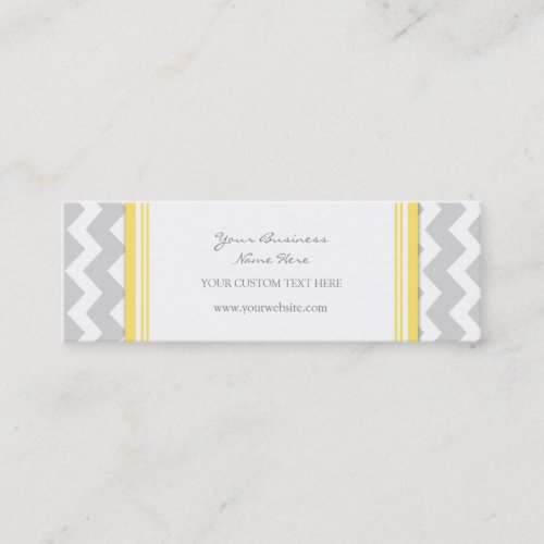 Yellow Gray Chevron Retro Business Cards