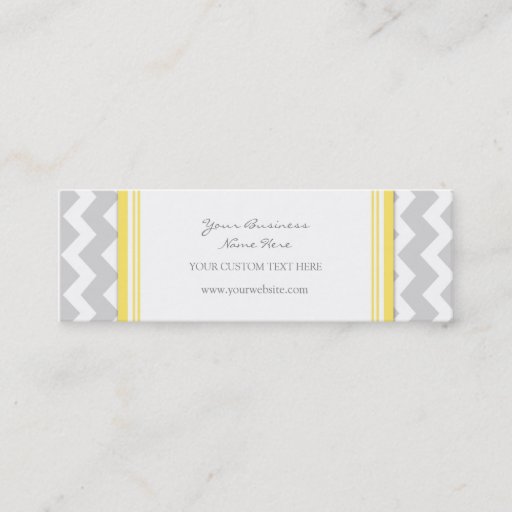 Customizable Yellow Gray Chevron Retro Business Cards