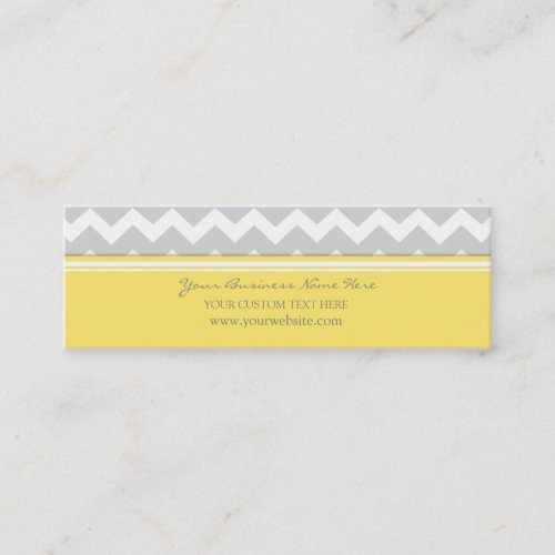 Yellow Gray Chevron Retro Business Cards