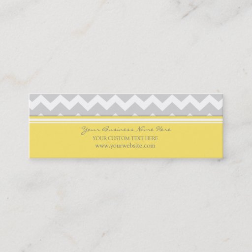 Customizable Yellow Gray Chevron Retro Business Cards