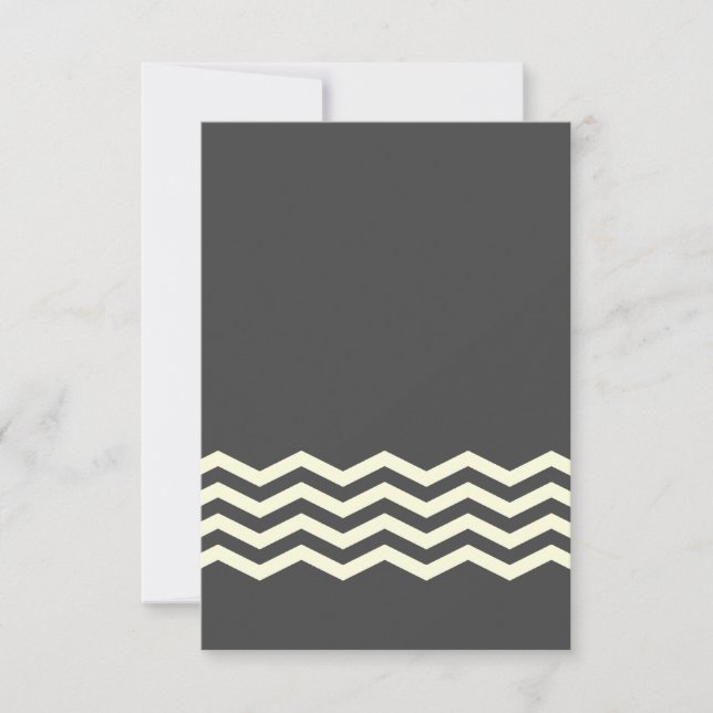 Yellow & Gray Chevron RSVP (Front)