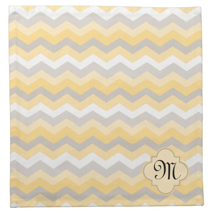 Yellow/Gray Chevron Zigzag Cloth Napkin