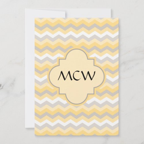 Yellow/Gray Chevron Zigzag Invite