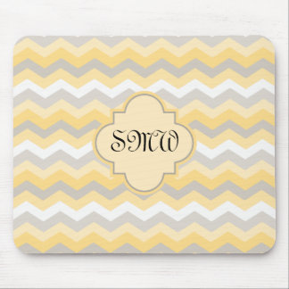 Yellow/Gray Chevron Zigzag Mouse Pad