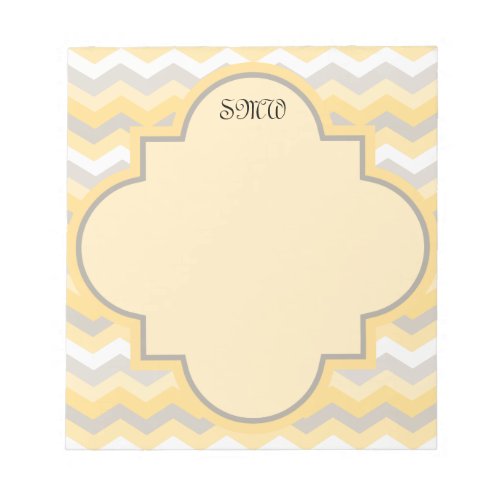 YellowGray Chevron Zigzag Notepad