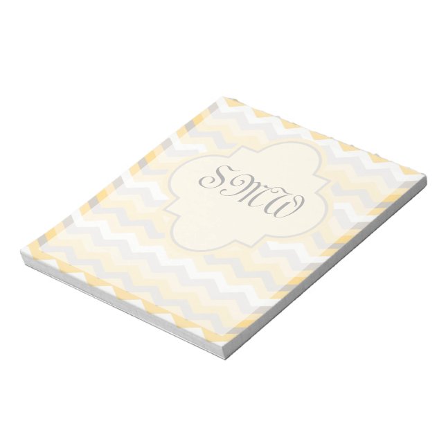 Yellow/Gray Chevron Zigzag Notepad (Rotated)