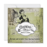 Yellow/Gray Circles Bride and Groom Wedding Invite