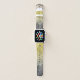 Yellow Gray Cool Ombre Geometric pattern Moonogram Apple Watch Band