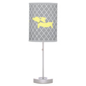 Yellow & Gray Dachshund Wiener Dog Lamp Nursery (Front)