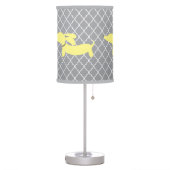 Yellow & Gray Dachshund Wiener Dog Lamp Nursery (Left)