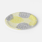 Yellow Gray Dahlia Baby Shower / Bridal plate (Angled)