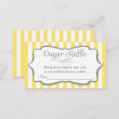 Yellow Gray Diaper Raffle Baby Shower Cards Silver (Front/Back)