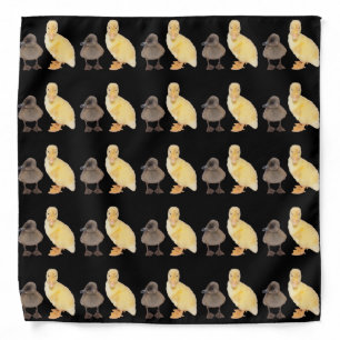 Yellow Gray Duckling Friends Photograph Pattern Bandana
