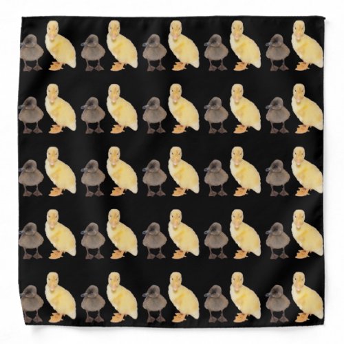 Yellow Gray Duckling Friends Photograph Pattern Bandana