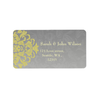 "yellow gray" elegance return address label