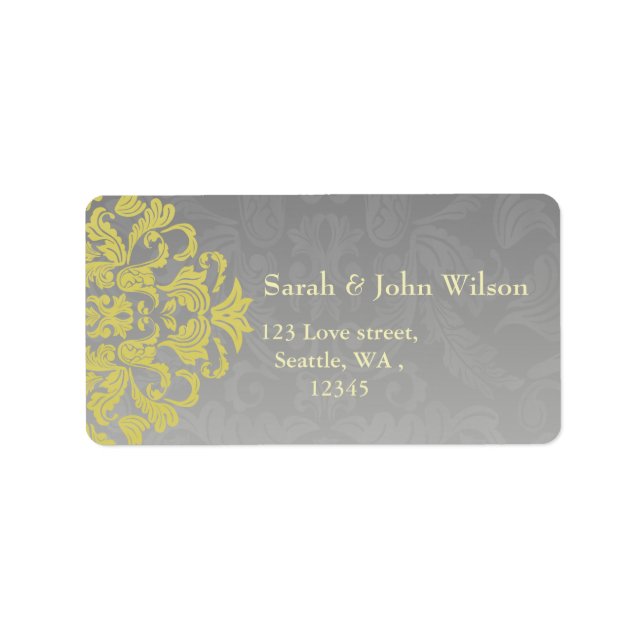 "yellow gray" elegance return address label (Front)