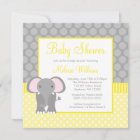 Yellow Gray Elephant Polka Dot Boy Baby Shower